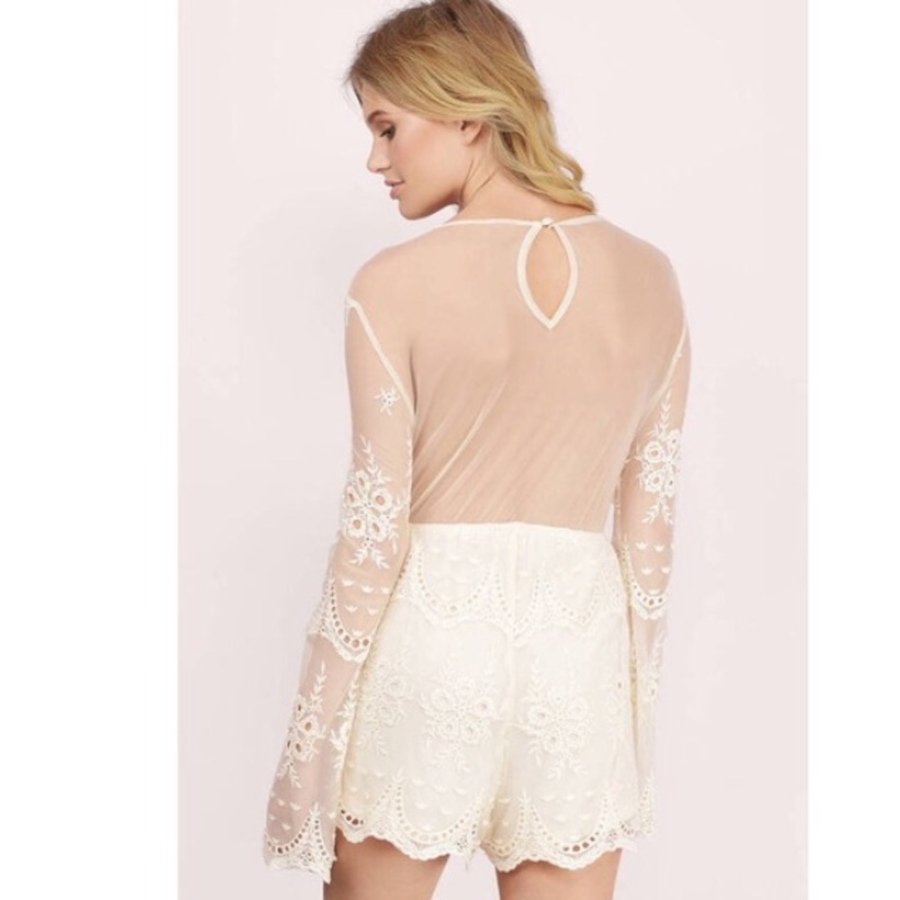 Tobi Bell- Sleeve Mesh Back Romper